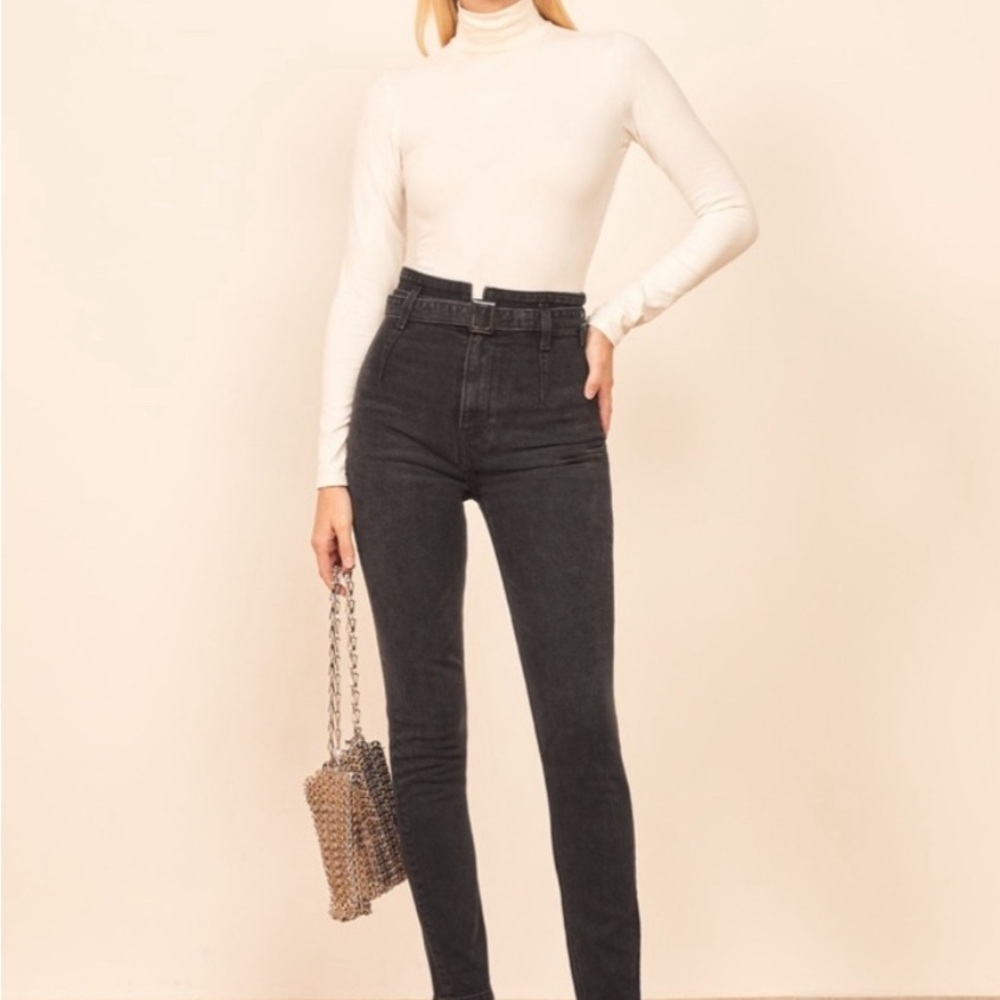 Reformation Black High-Waisted Womens Jeans 26